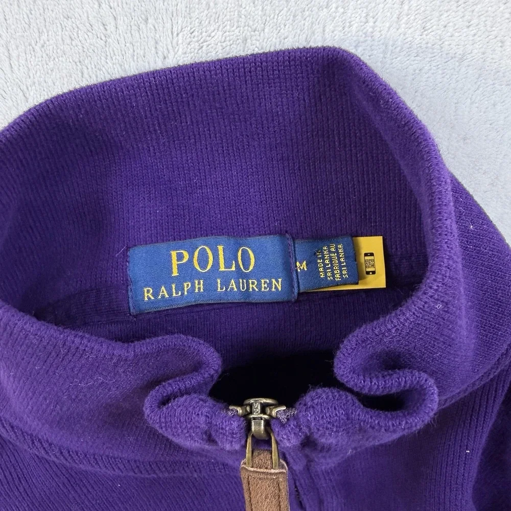 Polo Ralph Lauren Purple 1/4 Zip Pullover Long Sleeve Sweater Men's Medium